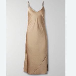 Aritzia Wilfred Only Slip Midi Dress in Tannin